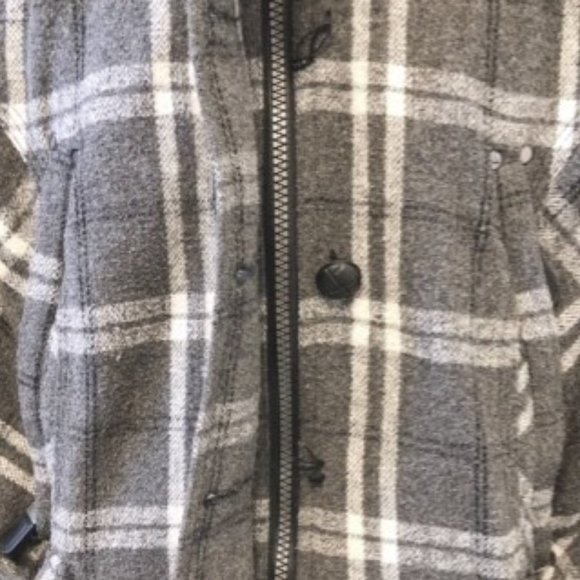 LIKE NEW Winter Parka Jacket Grey Checkered - Picture 7 of 10